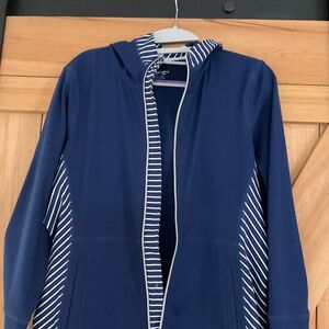 Jofit, Hooded, Jacket, royal blue and white. Size Medium